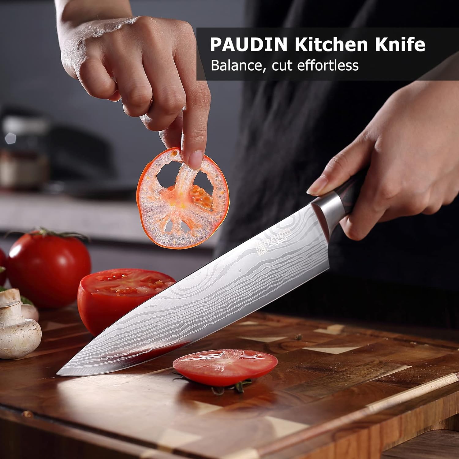 PAUDIN Chef Knife, 8 Inch High Carbon Stainless Steel Sharp Kitchen Knife with Ergonomic Handle, Gift Box for Family & Restaurant - Image 7