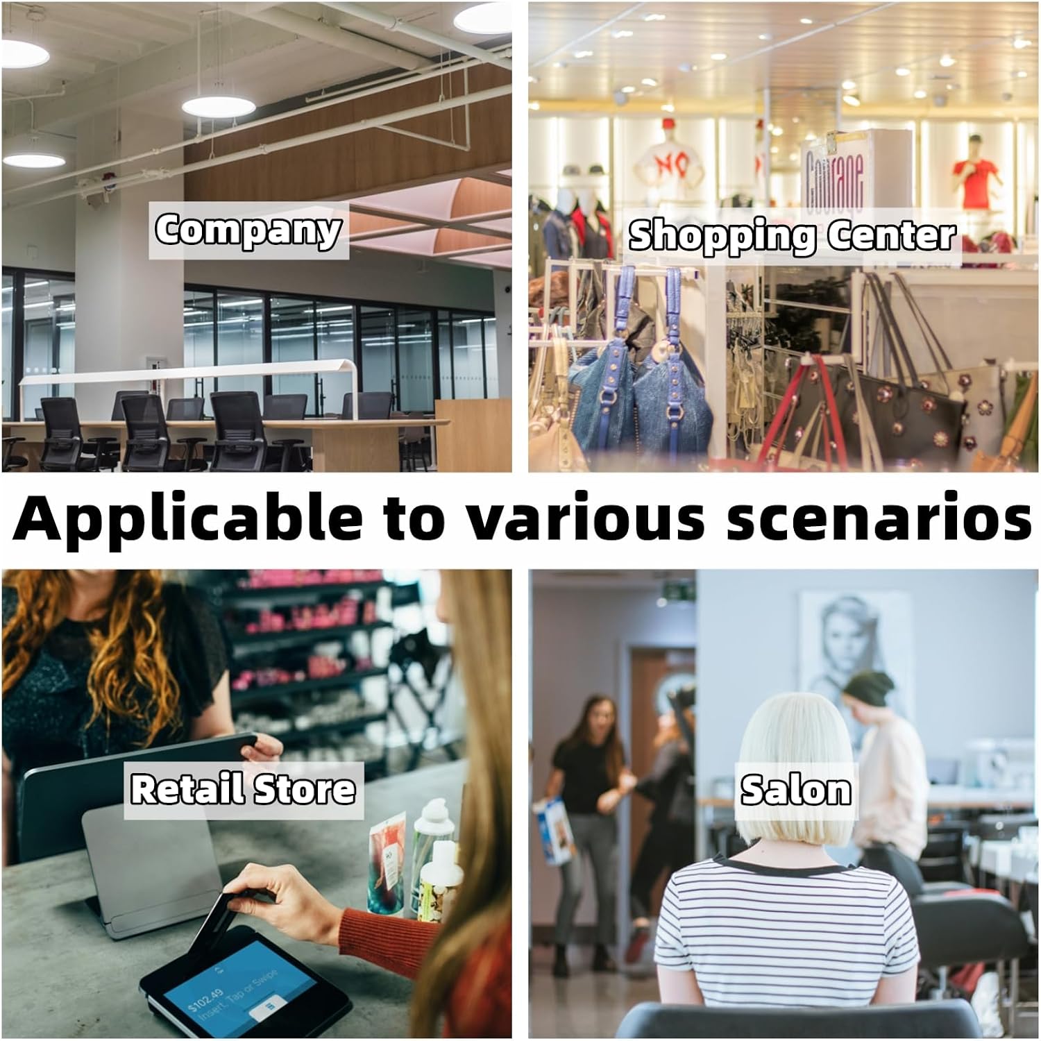 Reception Desk - Elegant Front Desk, Checkout Counter, Retail Counter with Discreet Lighting, Customizable Logo, No Assembly Required, Perfect for Any Professional Setting (Wood, 88") - Image 6