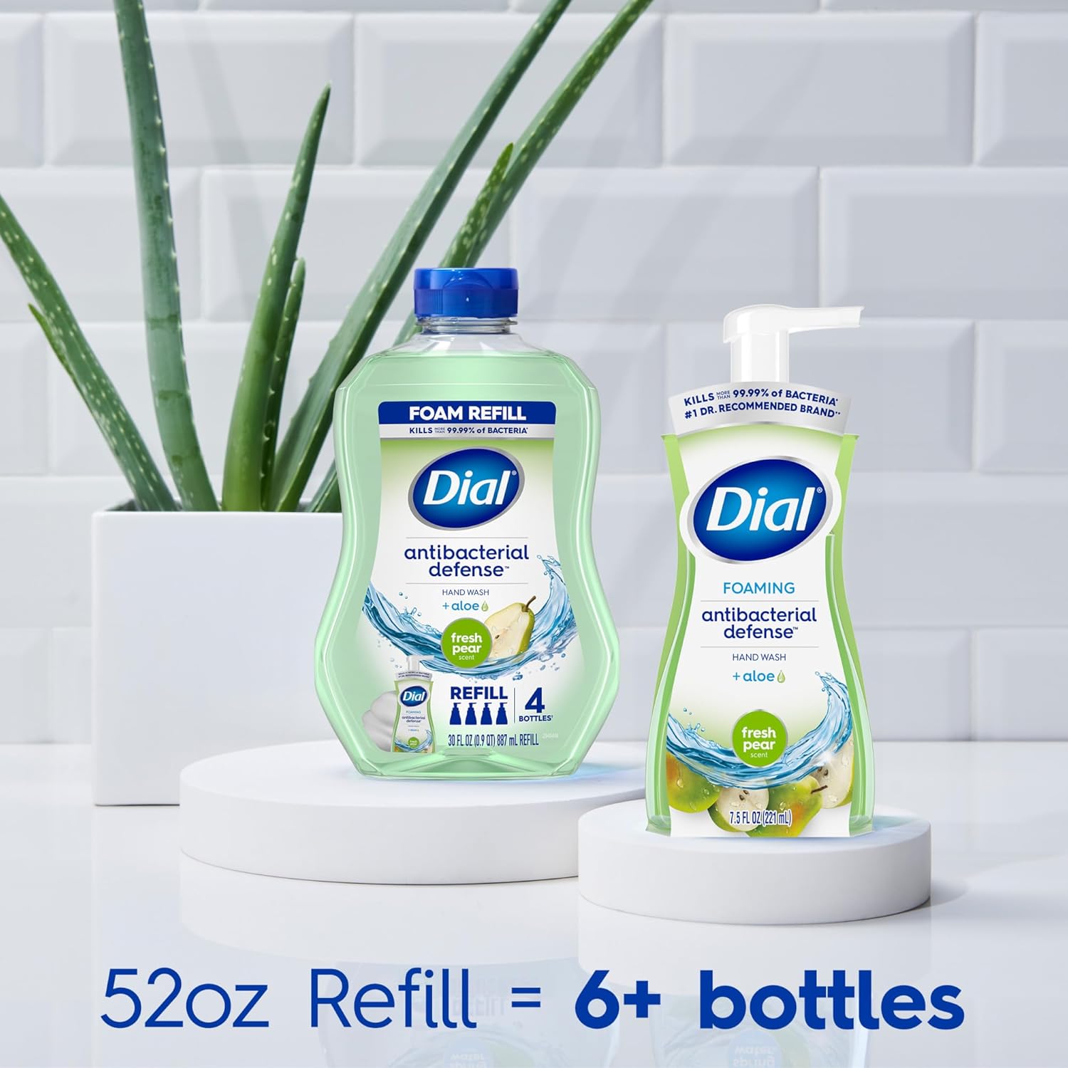 Dial Antibacterial Foaming Hand Soap Refill, Fresh Pear, 52 fl oz - Image 5