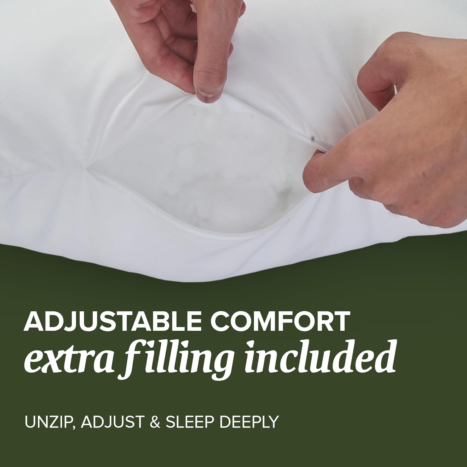 Beckham Hotel Collection Summer Sanctuary Queen Pillow - Cooling Qmax Adjustable Down Alternative Pillow w/Extra Fill, Ideal for Side Back Stomach Sleepers - Image 4