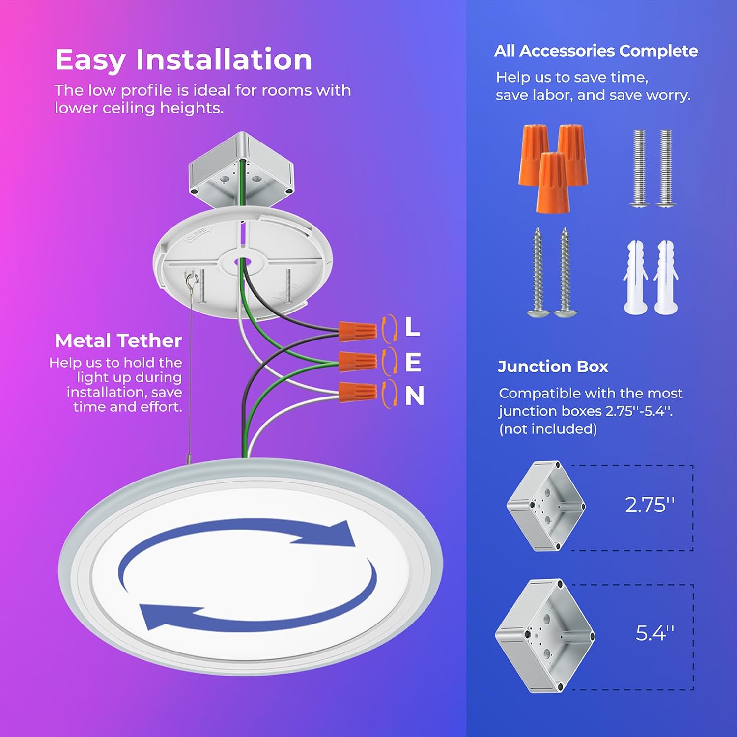 BLNAN Smart RGB LED Flush Mount Ceiling Light with Remote, 13 Inch 24W Dimmable Color Changing Low Profile Wired White Fixture, Works with Alexa Google Home App for Bedroom Living Kids Room Party - Image 8