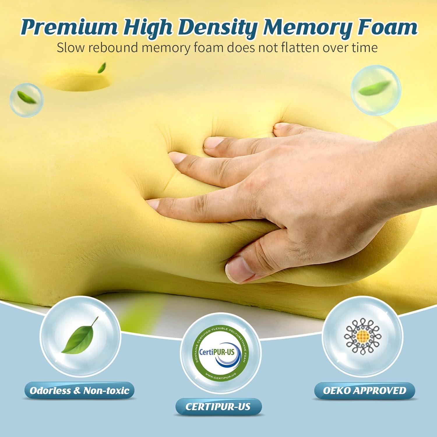 Cervical Neck Pillow for Pain Relief, Bed Pillows for Sleeping, Ergonomic Cooling Pillow, Orthopedic Contour Pillow for Side Back Stomach Sleepers,Neck Support Memory Foam Pillows with Pillow Covers - Image 5