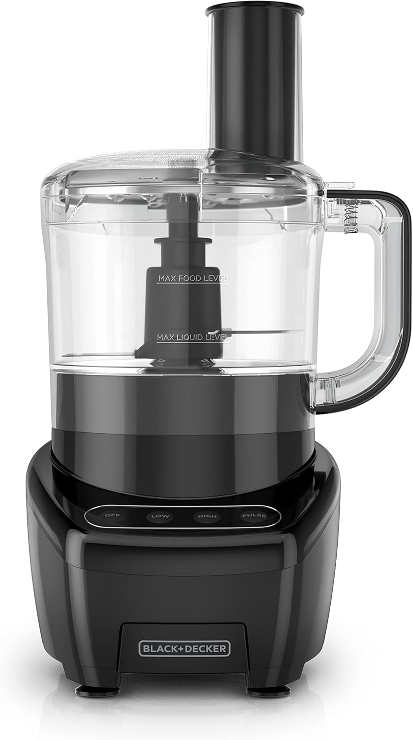 BLACK+DECKER 3-in-1 Easy Assembly 8-Cup Food Processor, Stainless Steel S-Blade, Easy-Clean, Touchpad Controls Black - Image 2