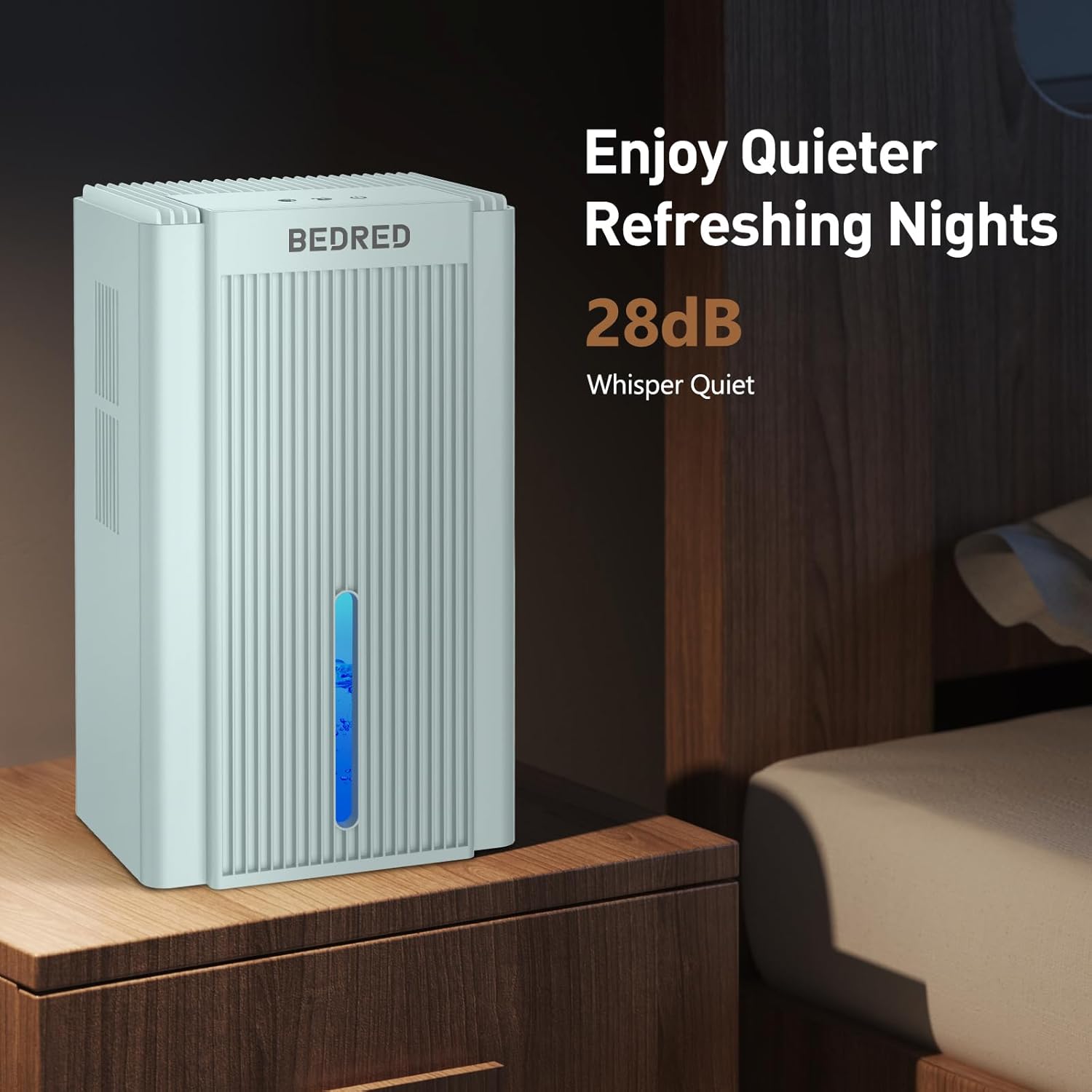 Dehumidifier, 95OZ Dehumidifier for Home 1000 Sq.Ft - Quiet with Auto Shut Off & Relaxing 7 Color Ambient Light,Ideal for Livingroom, Bedroom, Basement(Pale Turquoise) - Image 6