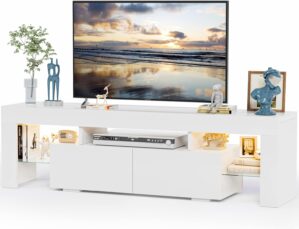 JUMMICO TV Stand with LED Lights, M...