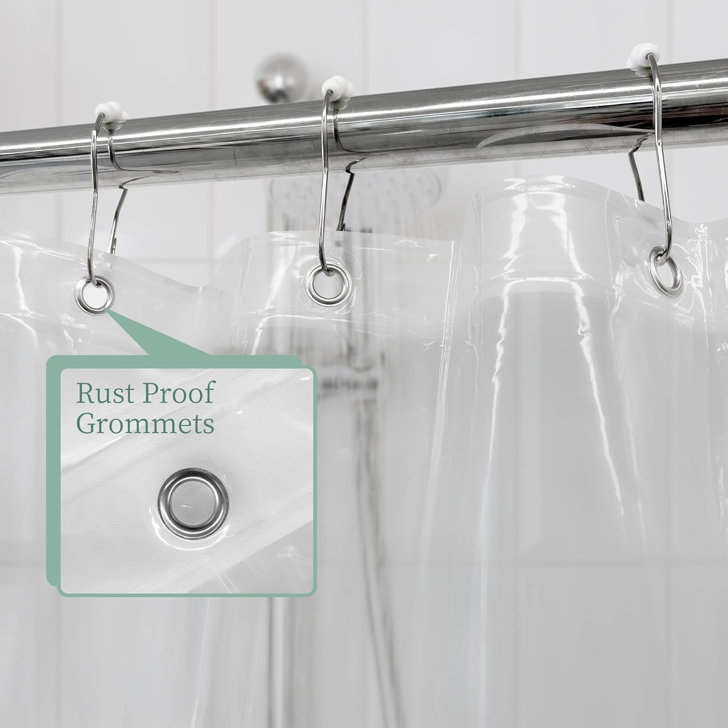 Mrs Awesome Clear Shower Curtain Liner with 3 Magnets, 72x72 Premium Flexible Sturdy Plastic Shower Curtain for Bathroom Lightweight, Waterproof, Clear - Image 6