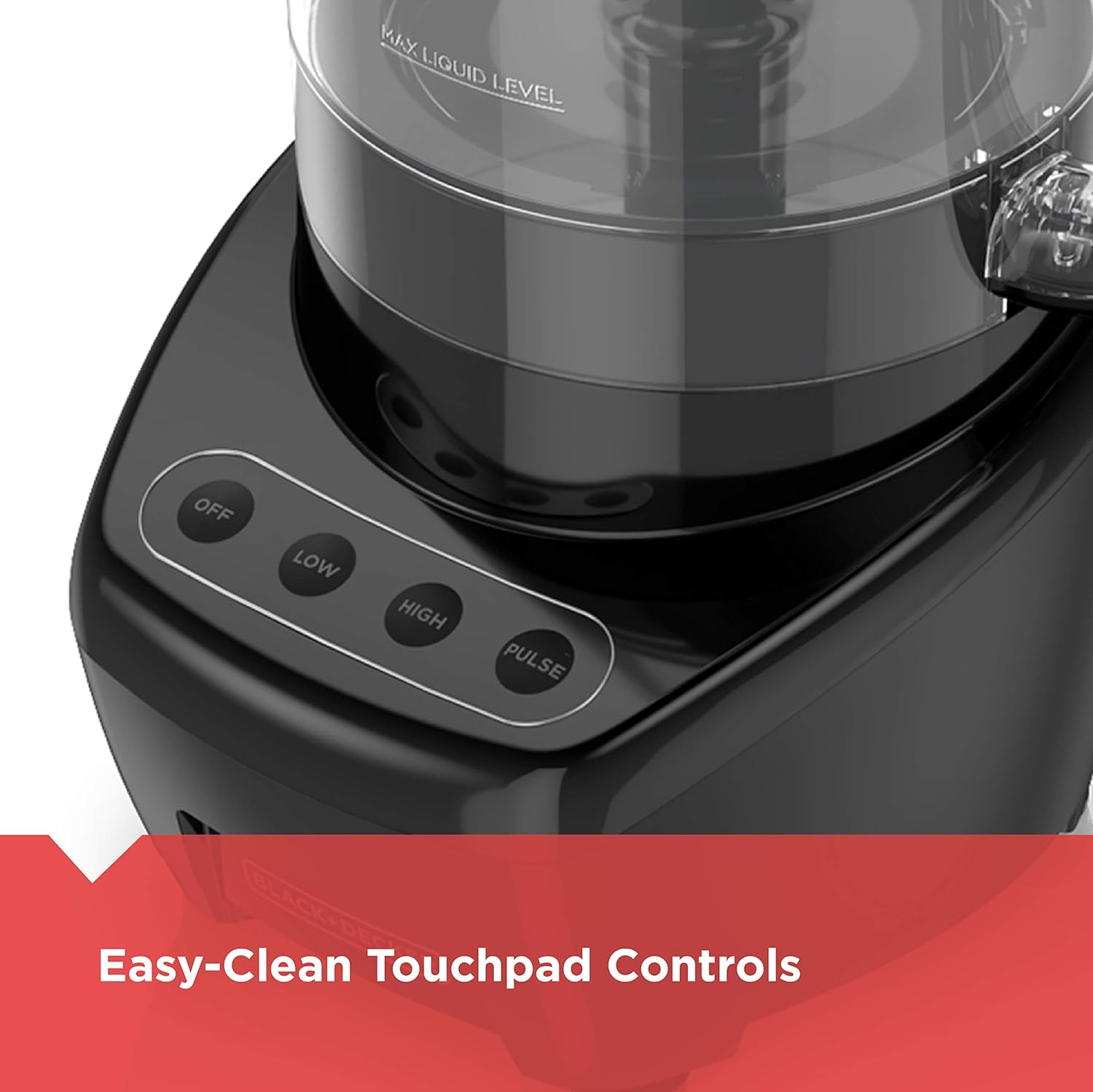BLACK+DECKER 3-in-1 Easy Assembly 8-Cup Food Processor, Stainless Steel S-Blade, Easy-Clean, Touchpad Controls Black - Image 3