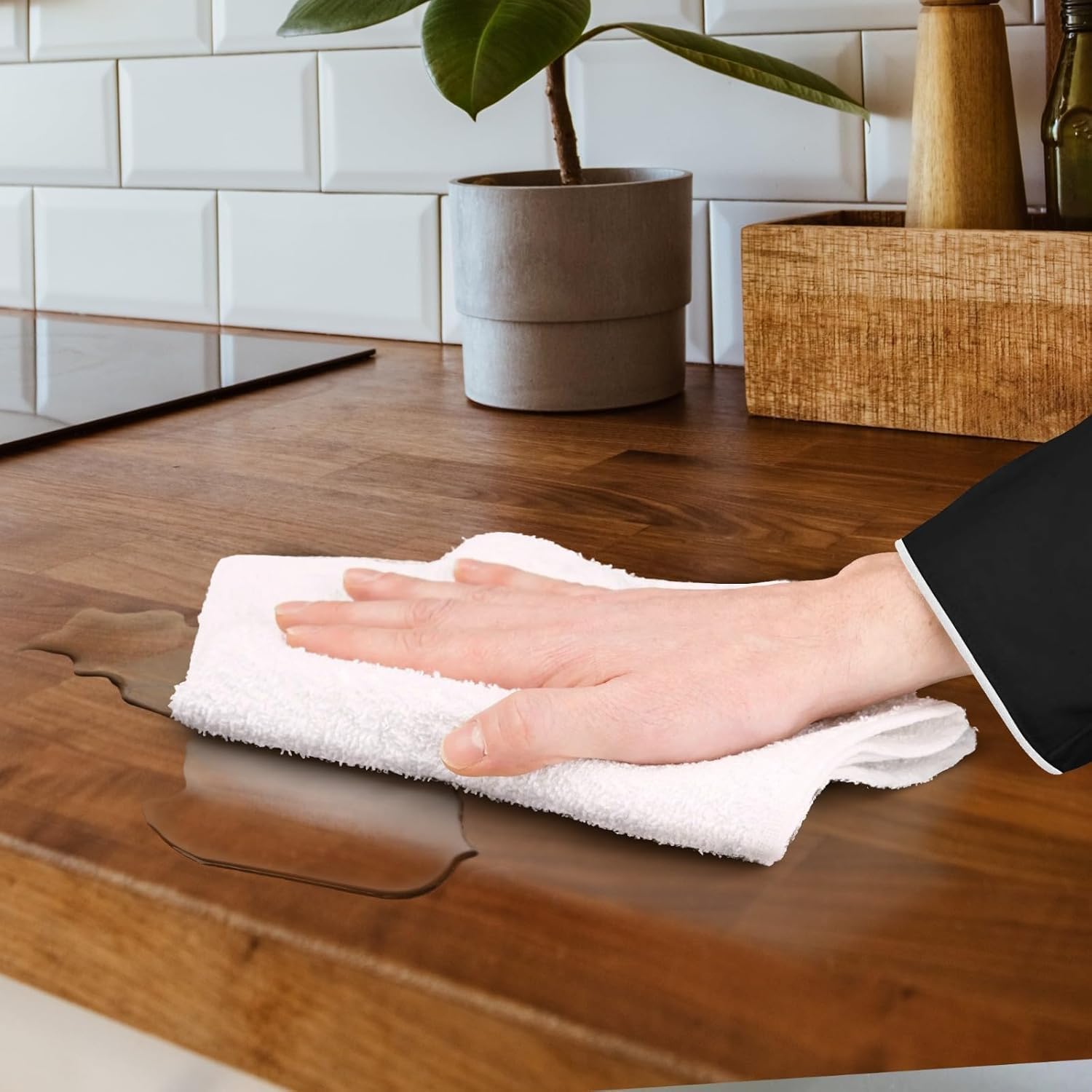 Avalon Towels Bar Towels (Pack of 60) Size 14x17 Inches – 100% Cotton, Absorbent and Reusable Cleaning Rags, Multipurpose Cleaning Towels, Terry Cloth Rags, Durable Shop Rags (White) - Image 6