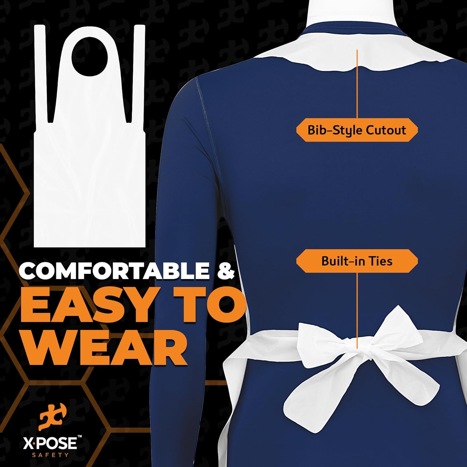 Xpose Safety 24"x48" Heavy Duty Disposable Plastic Aprons – 4 Mil Waterproof & Tear-Resistant, White - Image 5