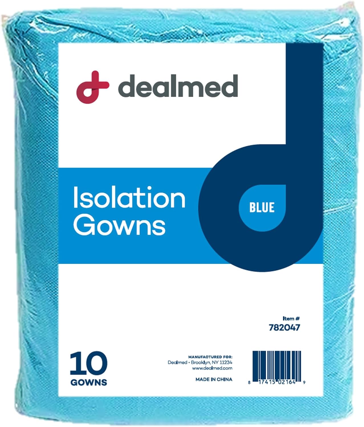 Dealmed Blue Isolation Gown – Disposable Medical Gowns, Latex-Free, Perfect for Hospitals, Medical Facilities, and Physicians’ Offices (Case of 50) - Image 2