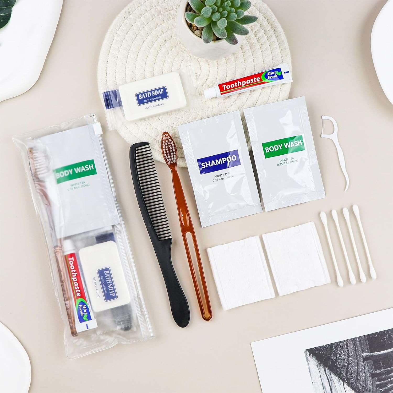 50 Sets Toiletry Kits Homeless Personal Hygiene Kit Bulk Homeless Care Package Supplies Travel Toiletry Kit Homeless Hygiene Kit Bulk for Men Women Charity Disposable Toiletry Kit(8-IN-1) - Image 7