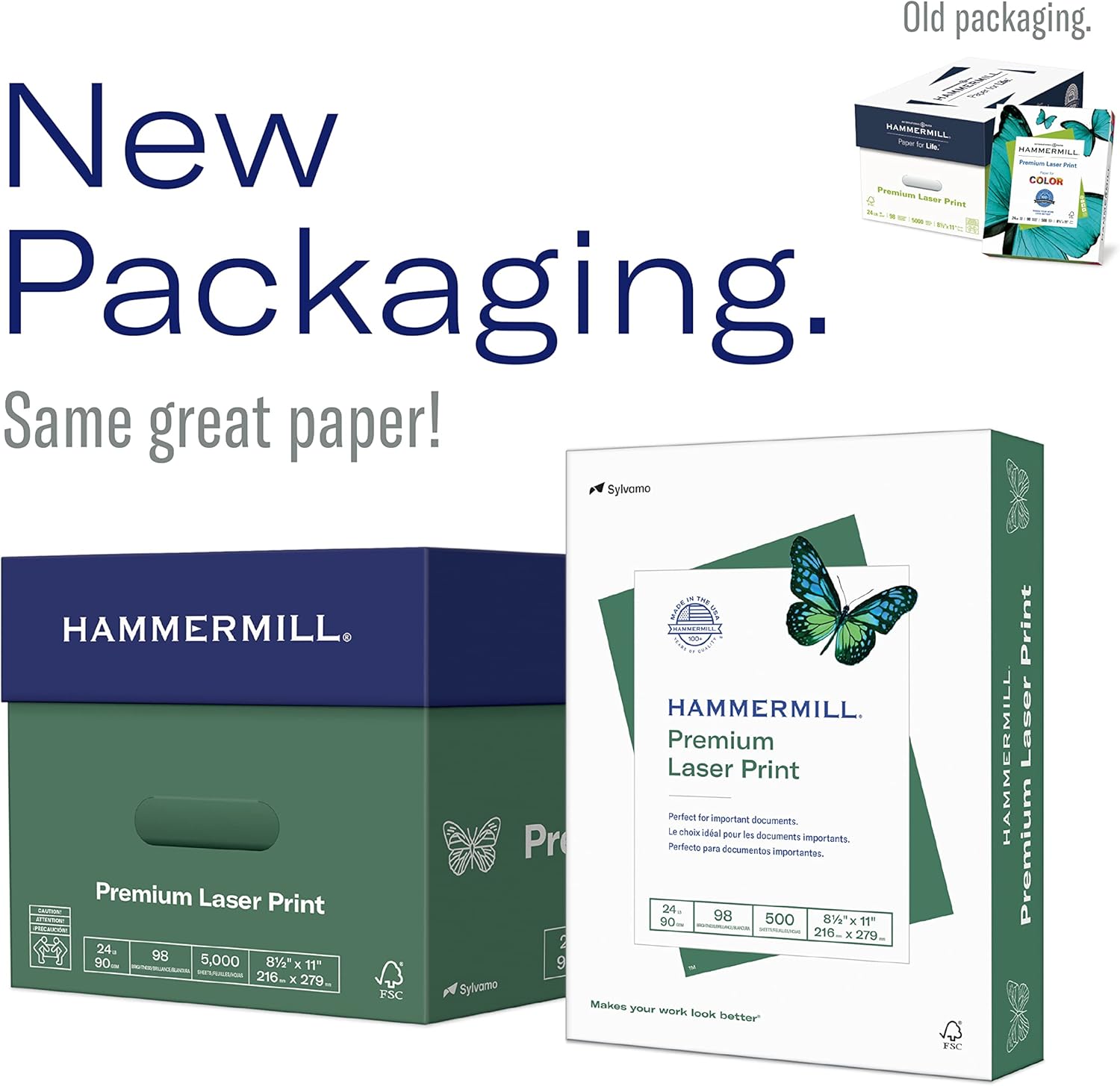 Hammermill Premium Laser Print 24lb Copy Paper, 8.5x11, 32 Case Pallet, 160,000 Sheets, Made in USA, 98 Bright, Acid Free, Laser Printer Paper, 104604P - Image 6