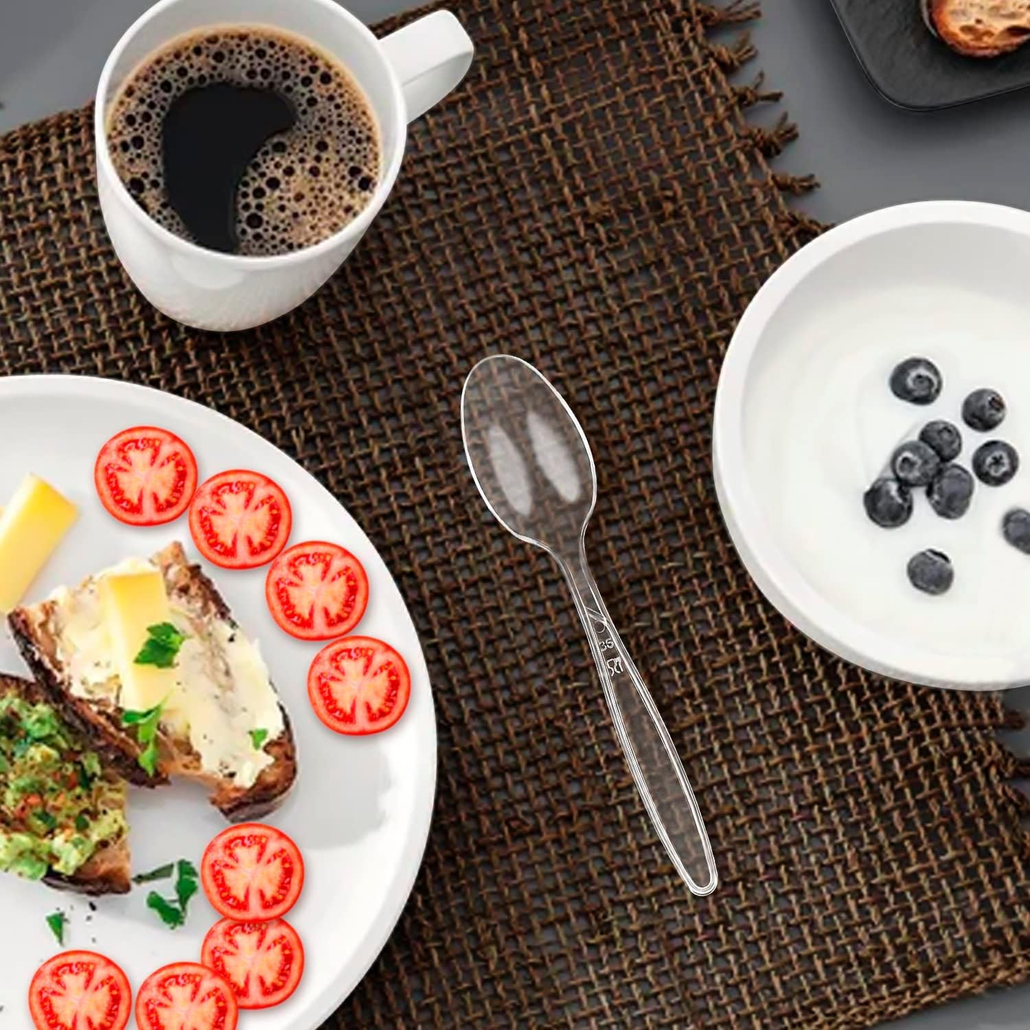 Party Bargains Disposable Cutlery set, SAPPHIRE Design, Clear Color, 360 Pieces: 180 Forks, 120 Spoons, 60 Knives - Image 7