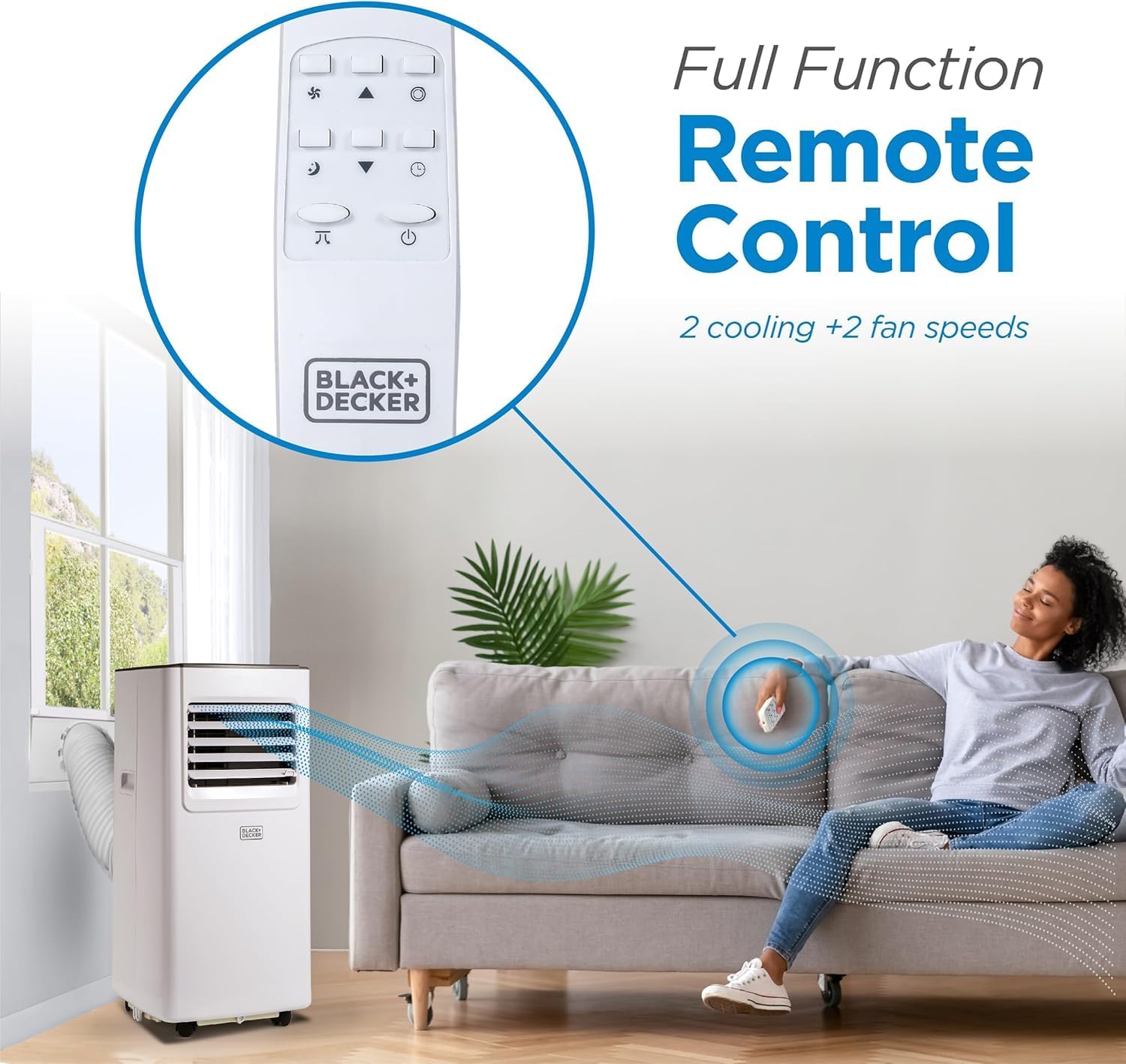 BLACK+DECKER 8,000 BTU Portable Air Conditioner with Wifi & Remote Control, 3-1-in AC, Fan & Dehumidifier, with App, Alexa & Google Assistant, Window Kit - Image 4