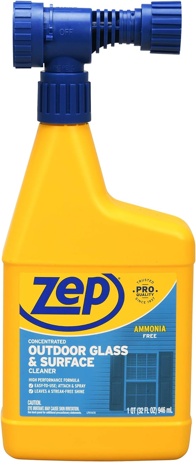 Zep Hose-End Outdoor Cleaner - 32 Ounces - U49910 - Great for Outdoor Glass and Surfaces