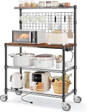 Leteuke Bakers Rack with Power Outl...