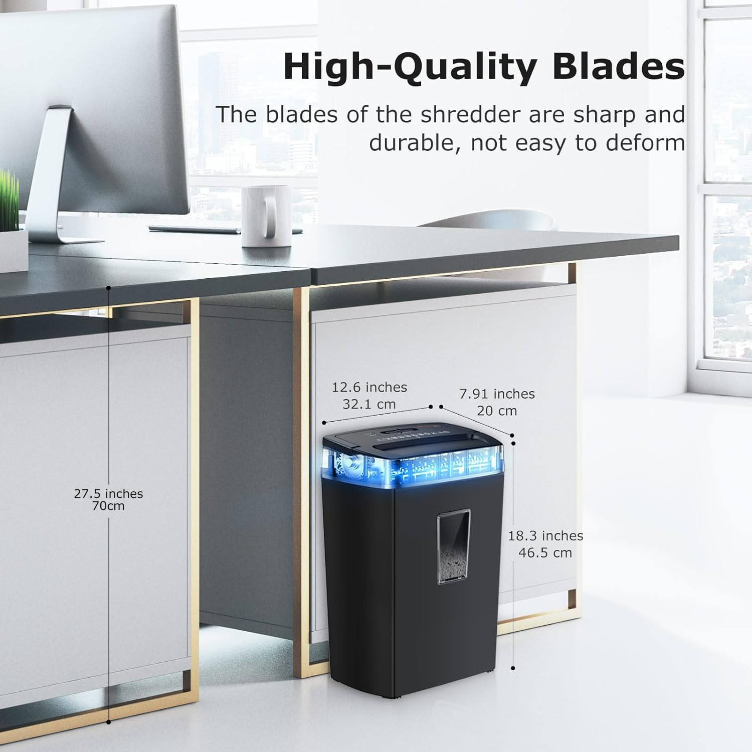 Bonsaii 12-Sheet Cross Cut Paper Shredder, 5.5 Gal Home Office Heavy Duty Shredder for Paper, Credit Card, Mail, Staples, with Transparent Window, High Security Level P-4 (C275-A) - Image 5