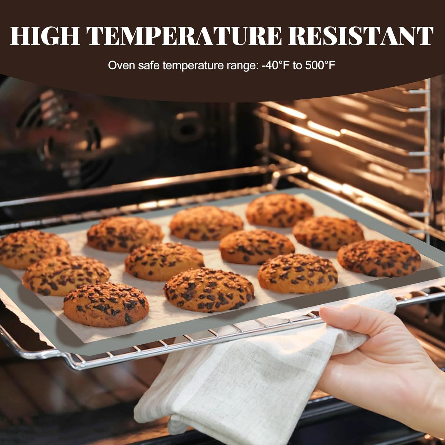 Silicone Baking Mat, 3 Pack Reusable Baking Sheet, Non-Stick & Food Safe Silicone Mats for Baking for Making Cookies Macaroons Bread, Baking Supplies & Accessories - Image 5