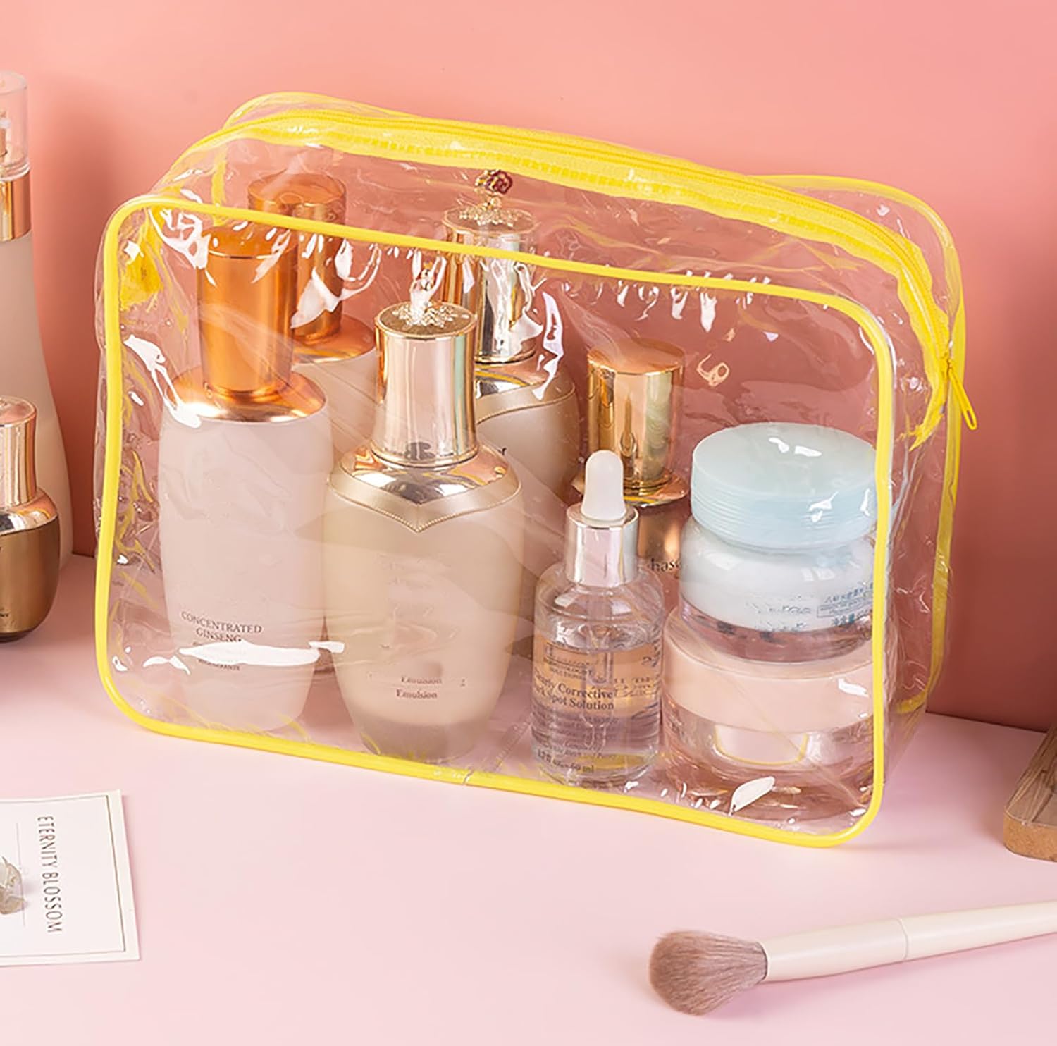 20 Packs Clear Cosmetics Bags for Women Men Waterproof Toiletry Bags PVC Makeup Bags Organizer Case with Zipper for Travel Bathroom (20PCS -8Colors) - Image 5