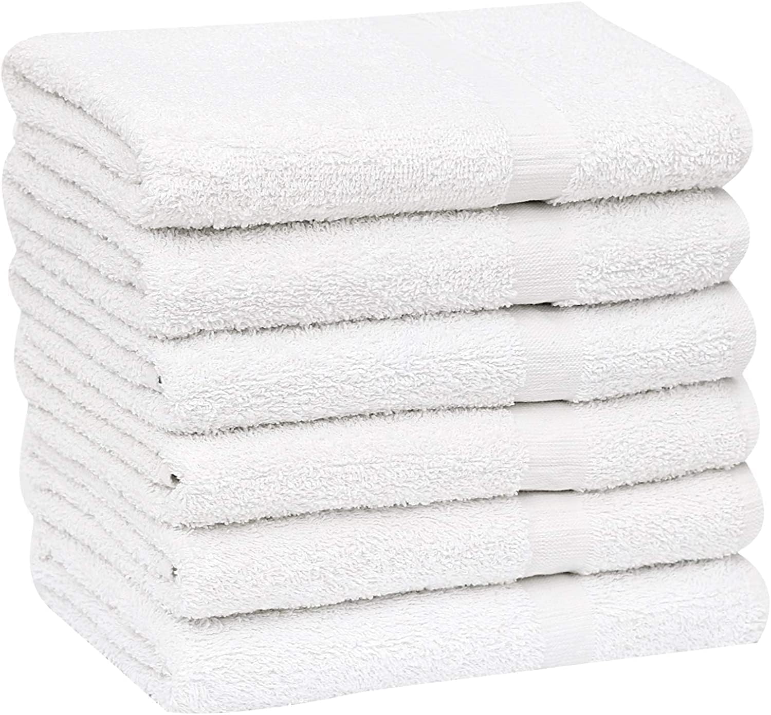 GOLD TEXTILES Bulk Bath Towels White 12 Pack (22x44 Inches) Economy Light Weight Easycare
