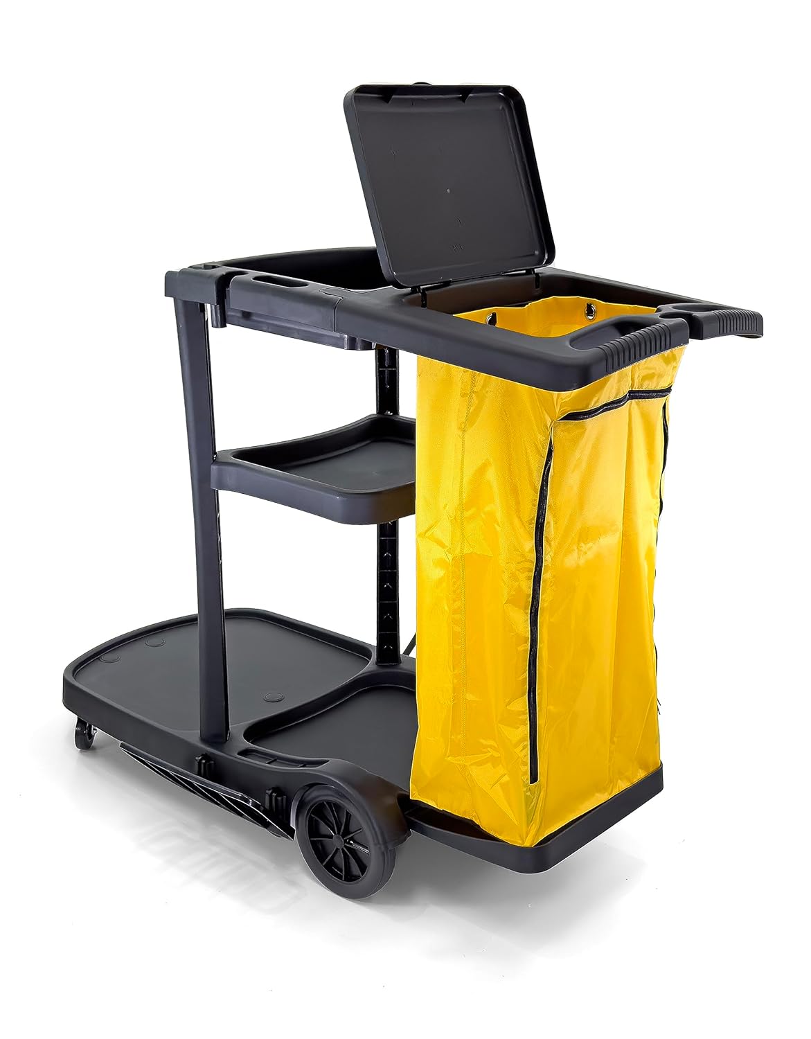 Commercial Housekeeping cart Janitorial cart with Cover and Vinyl Bag, L 52" x W 22" x H 40" - Image 3