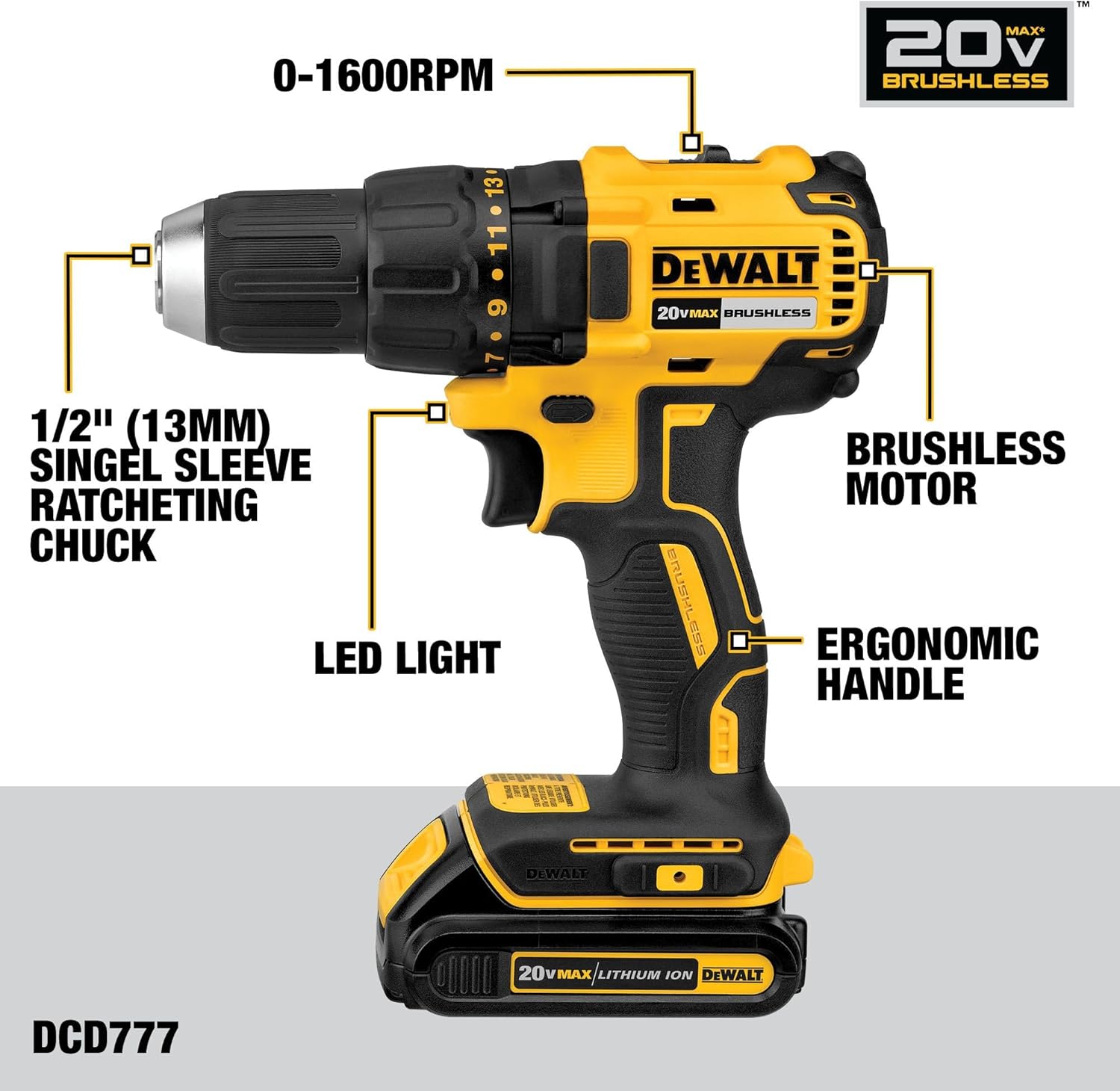 DEWALT 20V MAX Cordless Drill and Impact Driver, Power Drill Brushless 2-Tool Power Tool Combo Kit, Includes 2 Batteries, Charger and Bag (DCK277D2) - Image 3