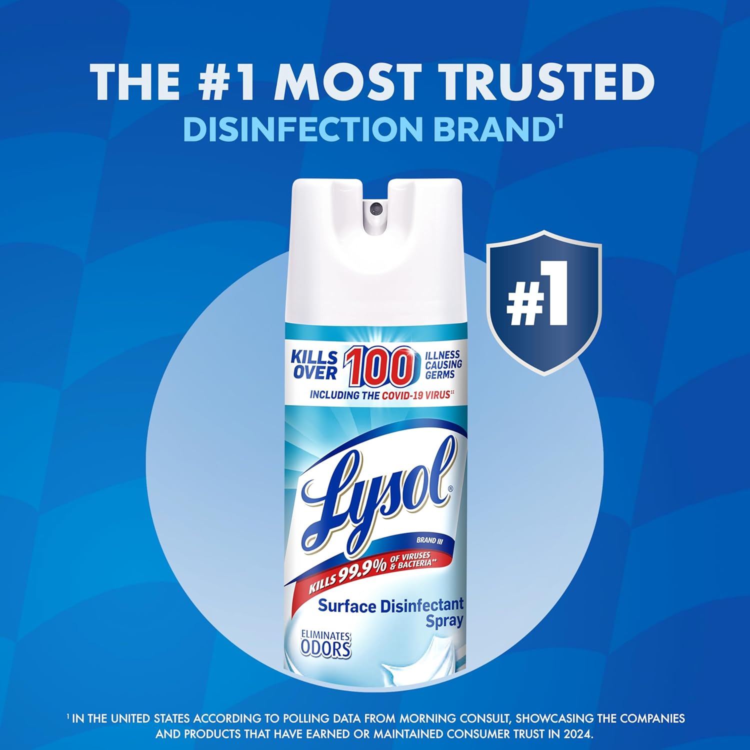 Lysol Disinfectant Spray, Household Essential Cleaning Supplies, Multi-Purpose Room Spray, Antibacterial Sanitizer Spray, Upholstery Deodorizer, Home and Bathroom, Crisp Linen,19 Fl Oz (Pack of 12) - Image 2