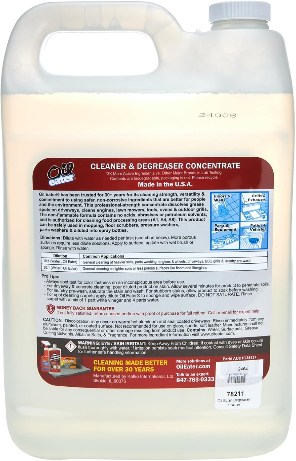 Oil Eater Original 1 Gallon Cleaner, Degreaser - Dissolve Grease Oil and Heavy-Duty Stains – Professional Strength - Image 2