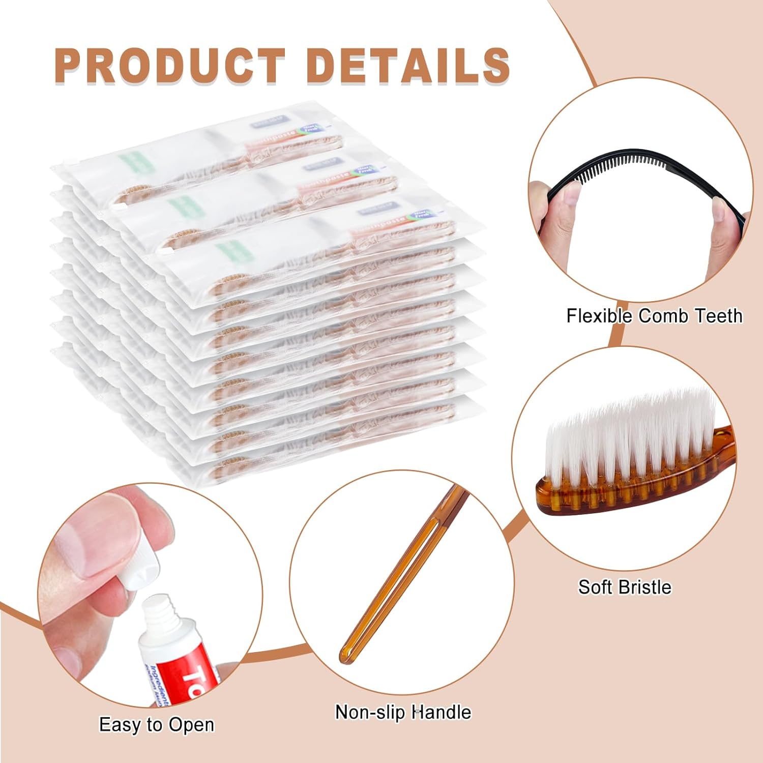 50 Sets Toiletry Kits Homeless Personal Hygiene Kit Bulk Homeless Care Package Supplies Travel Toiletry Kit Homeless Hygiene Kit Bulk for Men Women Charity Disposable Toiletry Kit(8-IN-1) - Image 3