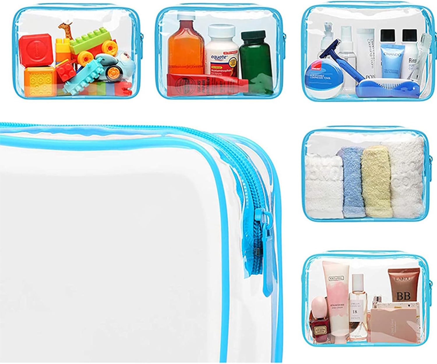 20 Packs Clear Cosmetics Bags for Women Men Waterproof Toiletry Bags PVC Makeup Bags Organizer Case with Zipper for Travel Bathroom (20PCS -8Colors) - Image 3
