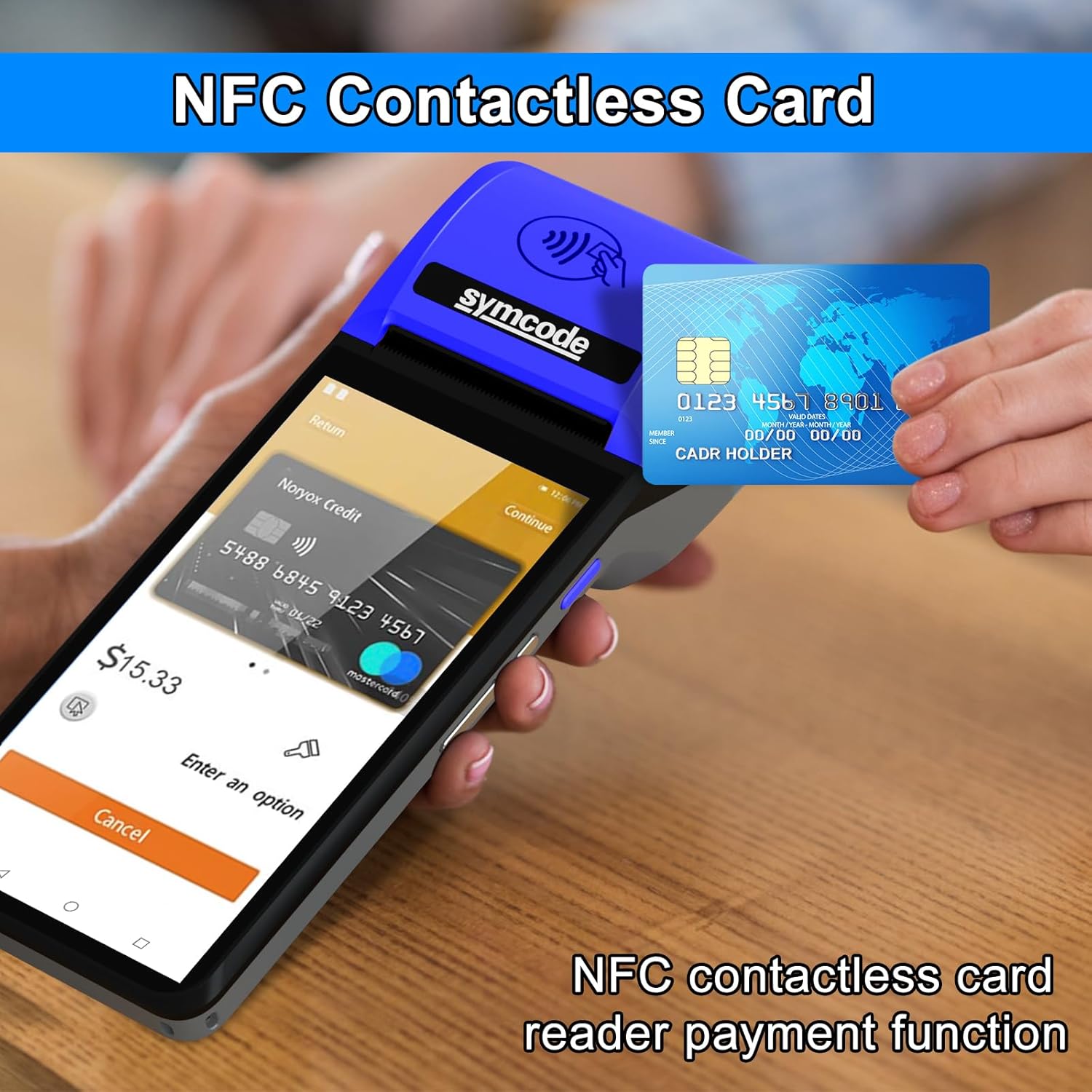 symcode POS PDA Mobile POS Machine Terminal Thermal Receipt Printer 5.99" High Resolution and Clear Touch Screen Handheld PDA Printer Android 8.1 OS Built-in Google Play and NFC - Image 6