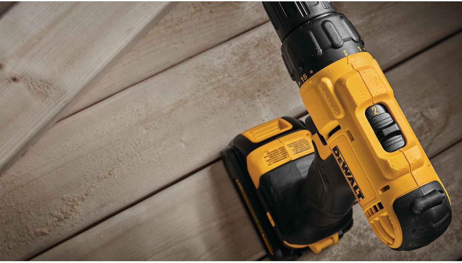 DEWALT 20V Max Cordless Drill Driver Set, 2 Speed, High Performance Motor, Includes 2 XR 1.3Ah Li-Ion Batteries, Charger and Contractor Bag (DCD771C2) - Image 9