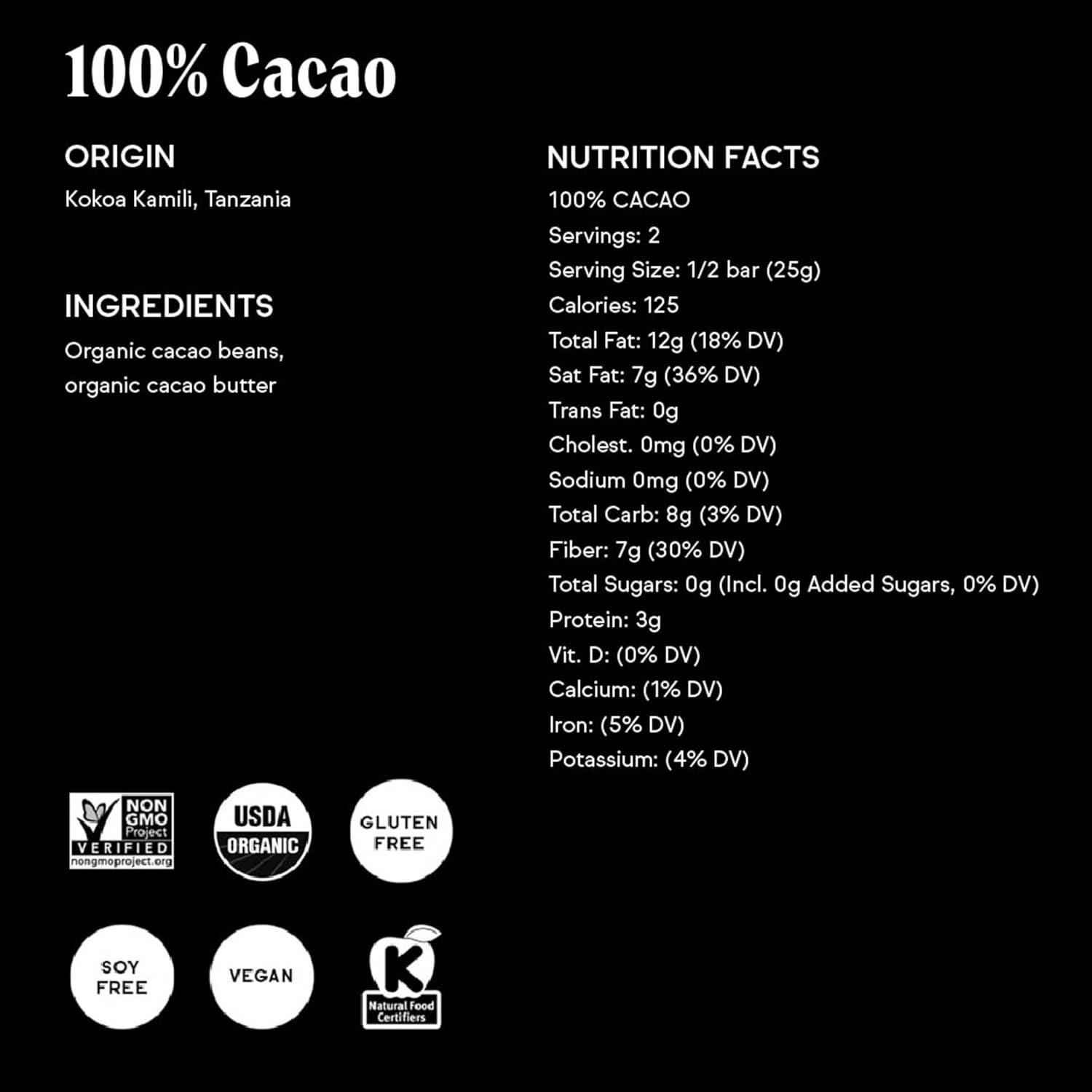 Raaka 100% Dark Chocolate Bars - Unsweetened, Bitter, Sugar Free, Pure Cacao - Organic, Vegan, Soy Free, Gluten Free, Kosher, Keto, Nut Free - 1.8oz 100% Chocolate Bars, 3-Pack - Image 5