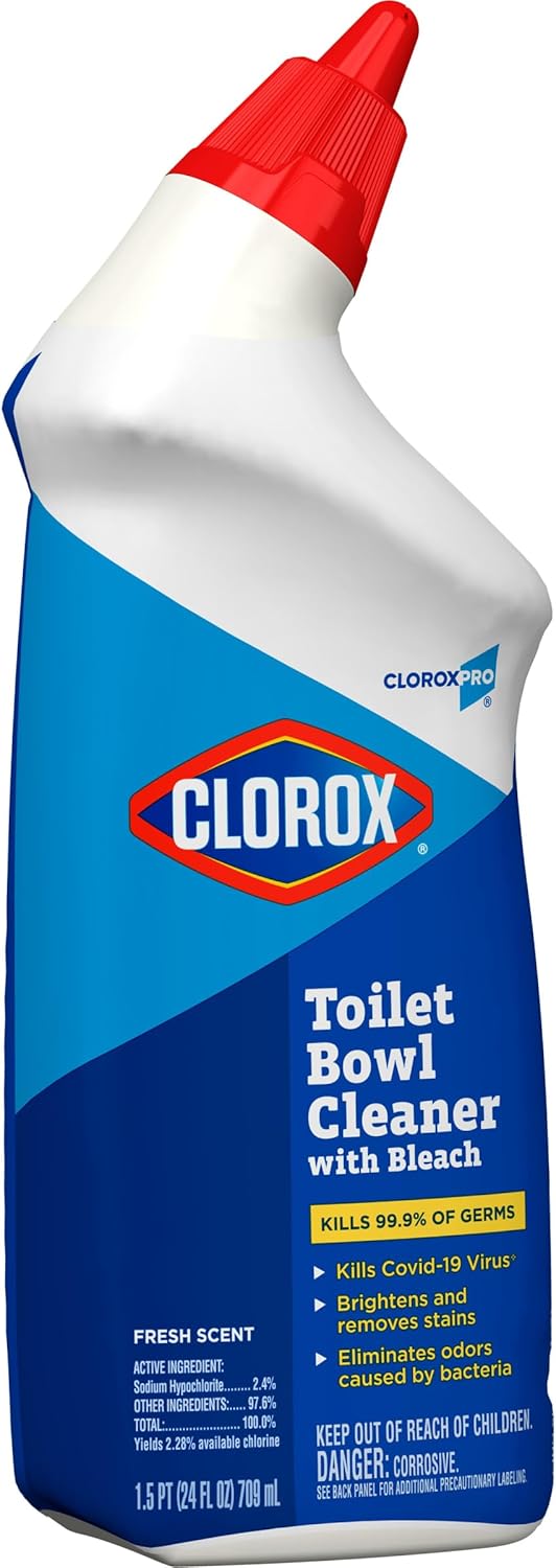 CloroxPro Commercial Solutions, Clorox Manual Toilet Bowl Cleaner with Bleach, Automatic Toilet Cleaner, Fresh Scent, 24 Ounces (Pack of 12) - 00031 - Image 4