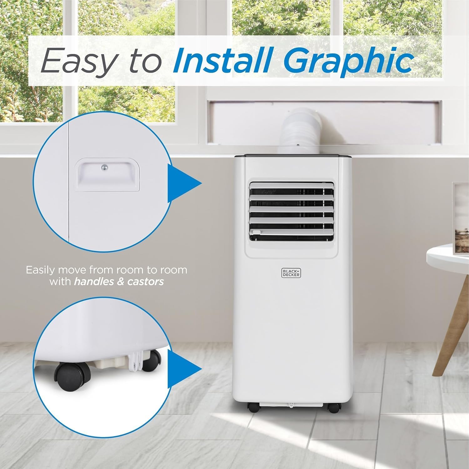 BLACK+DECKER 8,000 BTU Portable Air Conditioner with Wifi & Remote Control, 3-1-in AC, Fan & Dehumidifier, with App, Alexa & Google Assistant, Window Kit - Image 8