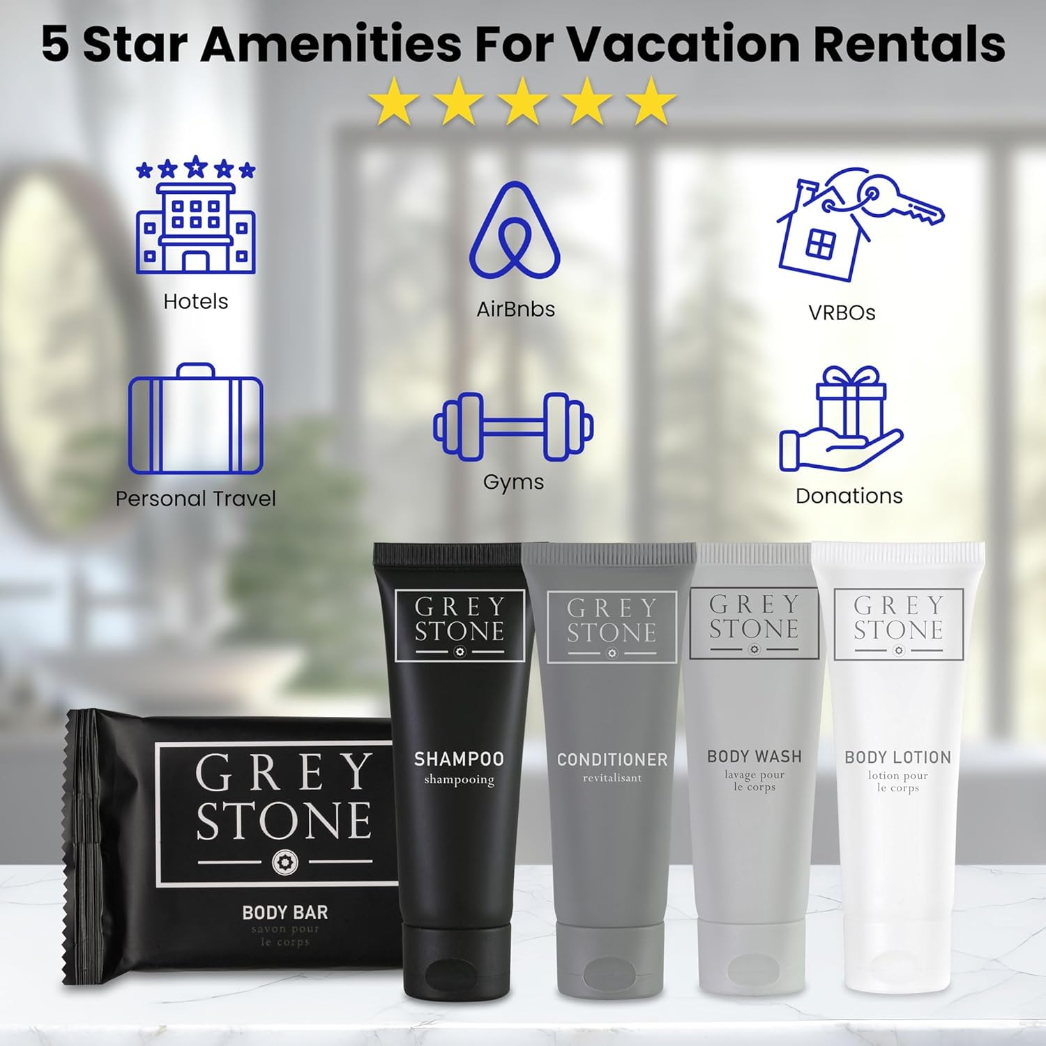 Grey Stone 1.25 oz. Bath Soap (Case of 250) Hotel Travel Size, Individually Wrapped, Designed for Hospitality, Vacation Rentals, AirBNB, Motels, Guest Bathroom - Image 4