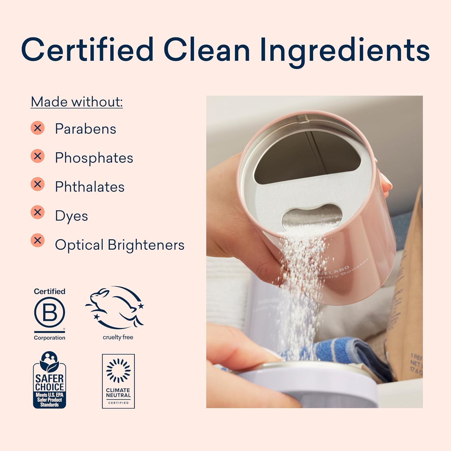 BLUELAND Oxi Laundry Booster Powder with Tin, Starter Set, Clear Skies Scent, 25 Loads, 17.6 oz, Plastic-Free, Eco Friendly, Oxy Cleaner, Stain Remover - Image 5