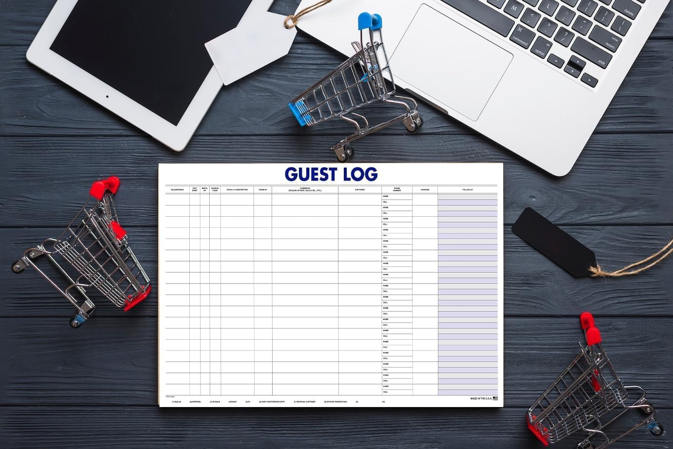 Guest Log Book for Automotive Dealerships – Customer Sign-in Tracking Log – 17" × 11" Visitor Registration Book – 100-Sheet Pad for Auto Service Centers, Repair Shops, Lead Management - 1 Pad - Image 7