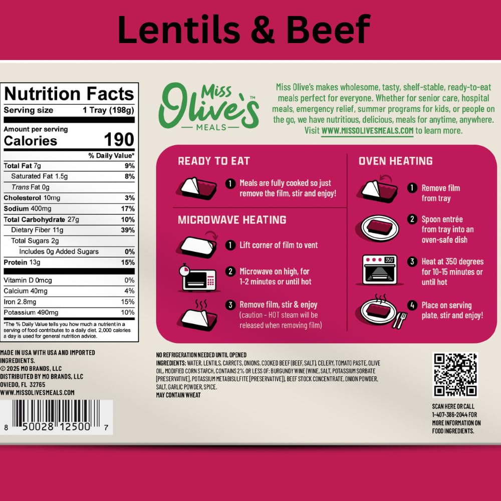 Miss Olive’s Ready Meals Variety Pack (6 Pack) – Microwave Ready to Eat Meals, Lower Sodium Shelf-Stable Lunch & Dinner Bundle - Image 8