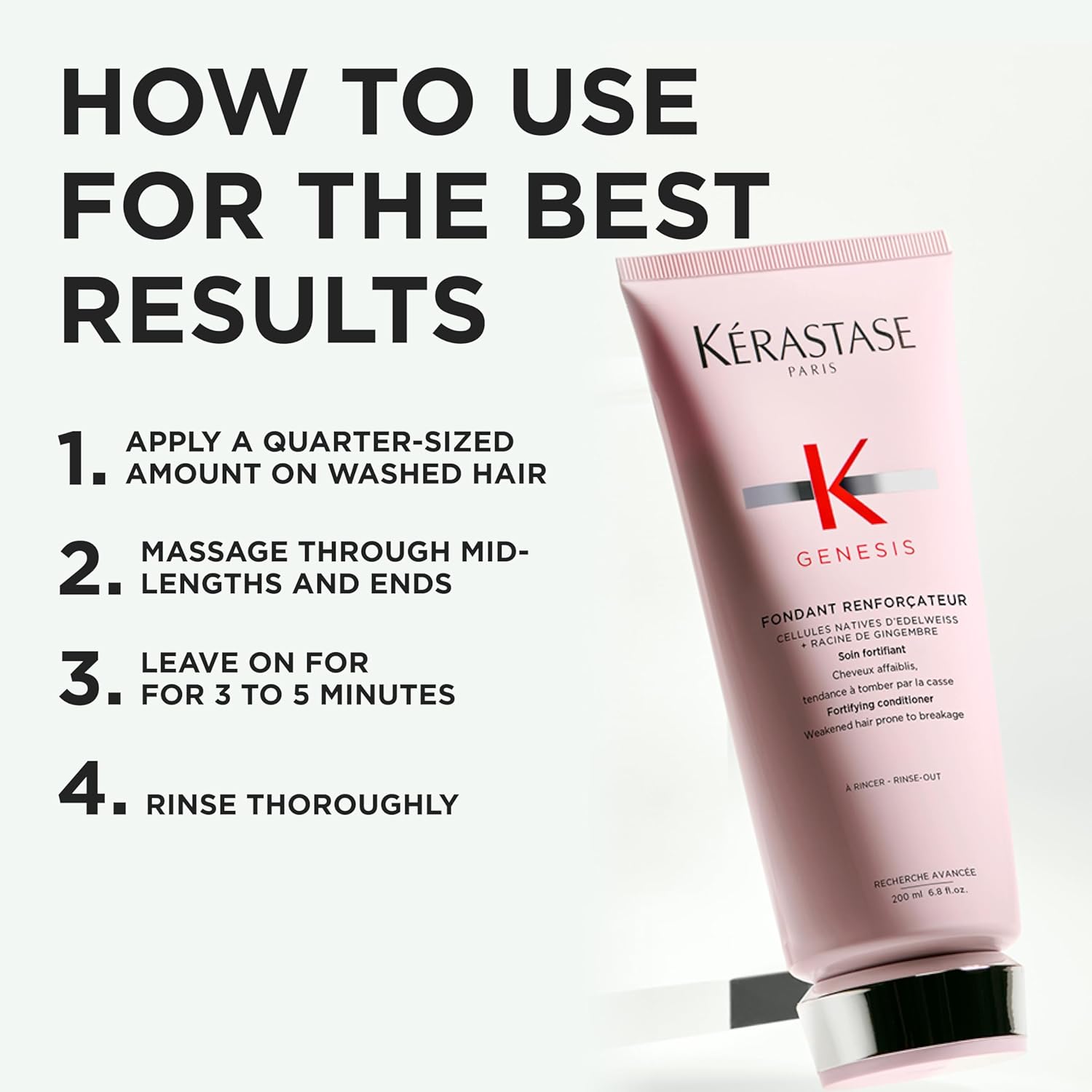 Kerastase Genesis Strengthening Fondant Renforcateur Conditioner - For Weak or Damaged Hair, Detangles & Hydrates, For Normal to Dry Hair - Image 5