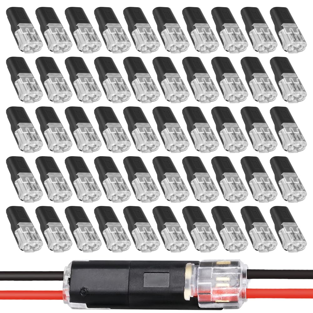 Double Wire Plug in Connector with Locking Buckle, Flame Retardant Locking Wire Quick Connectors, Suitable for Emergency Repairs, Home and Automotive Wiring, Easy to Use (30PCS)