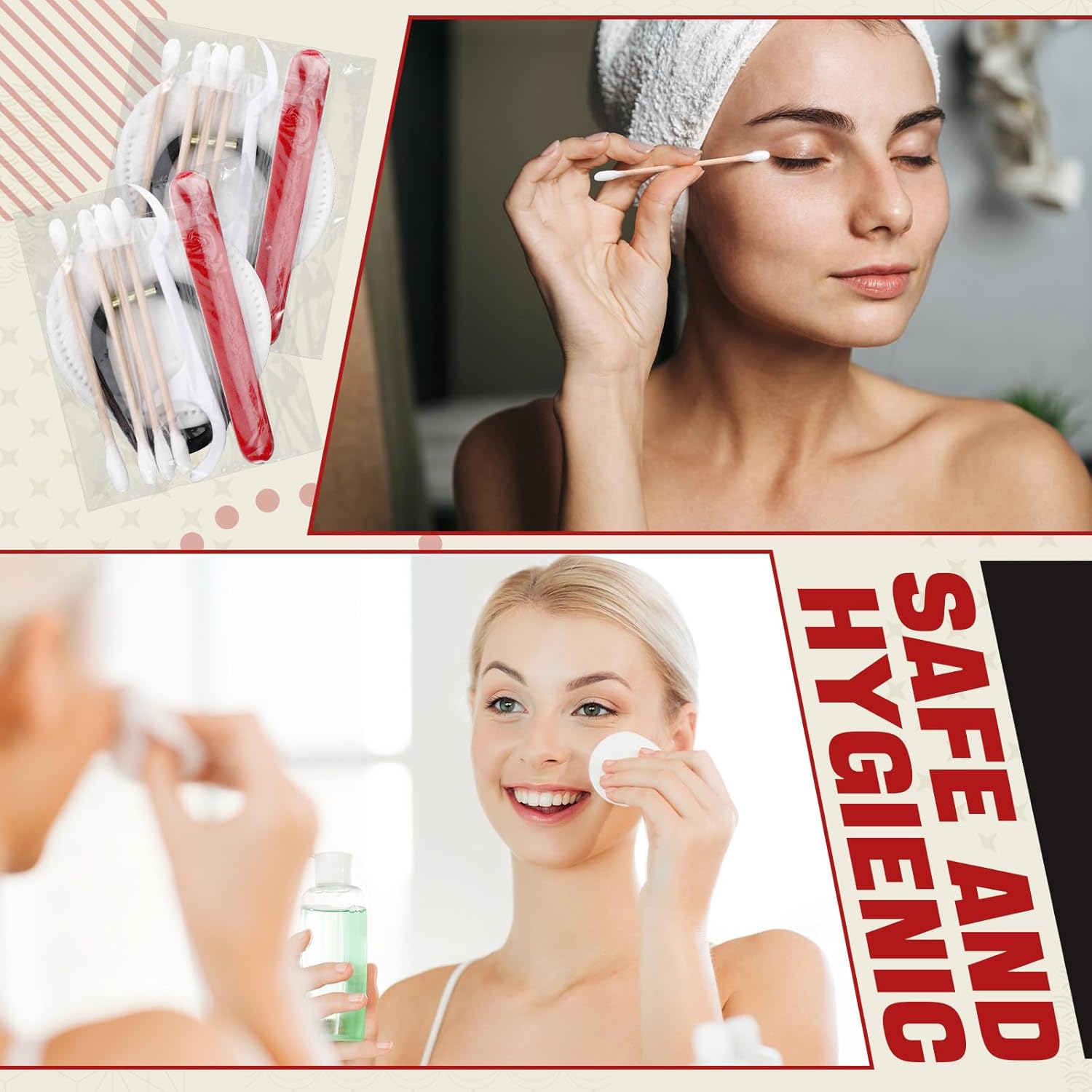 Tondiamo 100 Set Hotel Vanity Kit Individually Wrapped Travel Size Hotel Hospitality Kit Include Disposable Cotton Pads, Cotton Swabs, Hair Tie, Nail File, Dental Floss for Motels Toiletries - Image 5