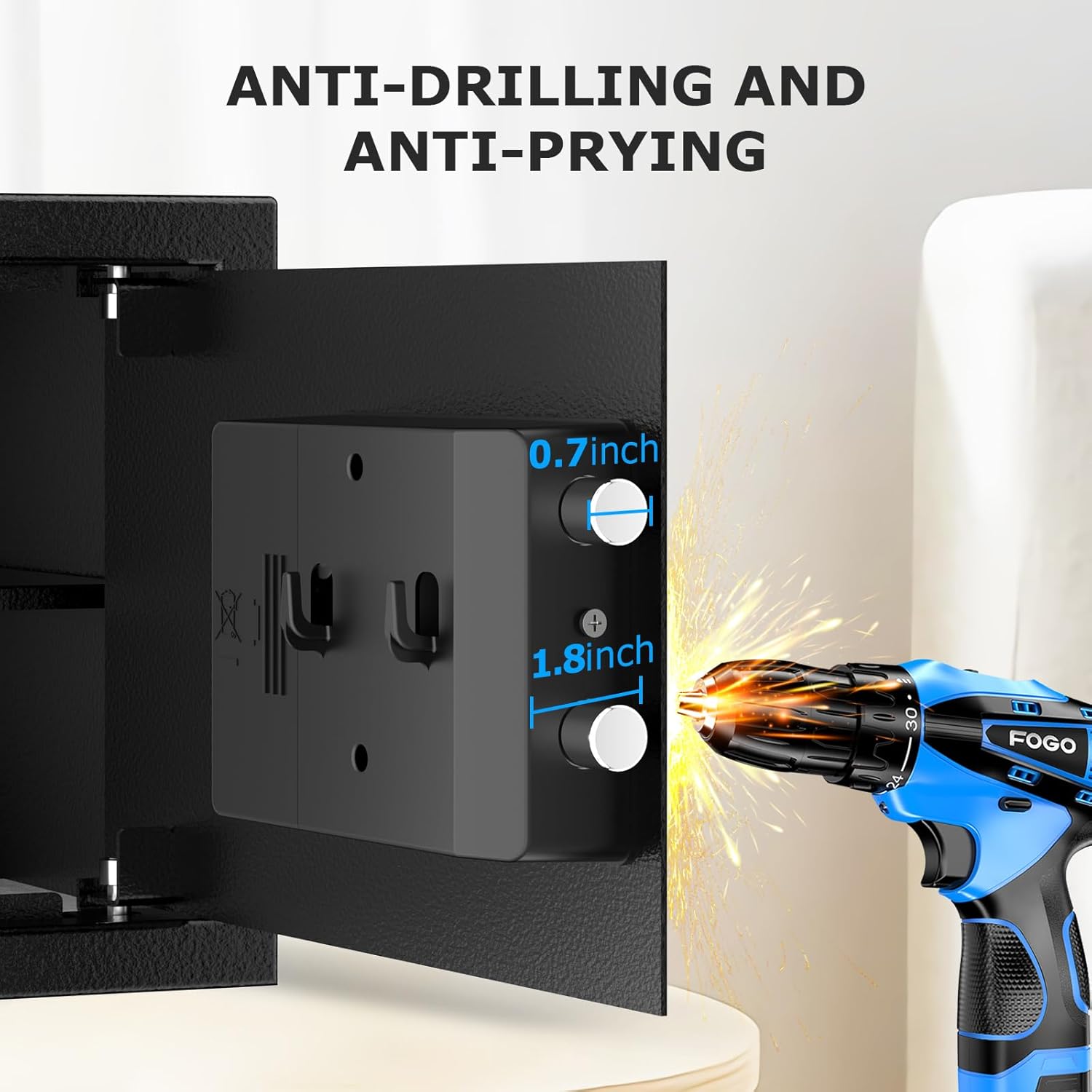 Bonsaii Safe, 0.6 Cubic Safe Box with Electronic Keypad, Removable Shelf, for Valuables Jewelry and Documents in Home, Hotel, or Business, 9.84" x 13.78" x 9.84" Inches, SF002 - Image 6