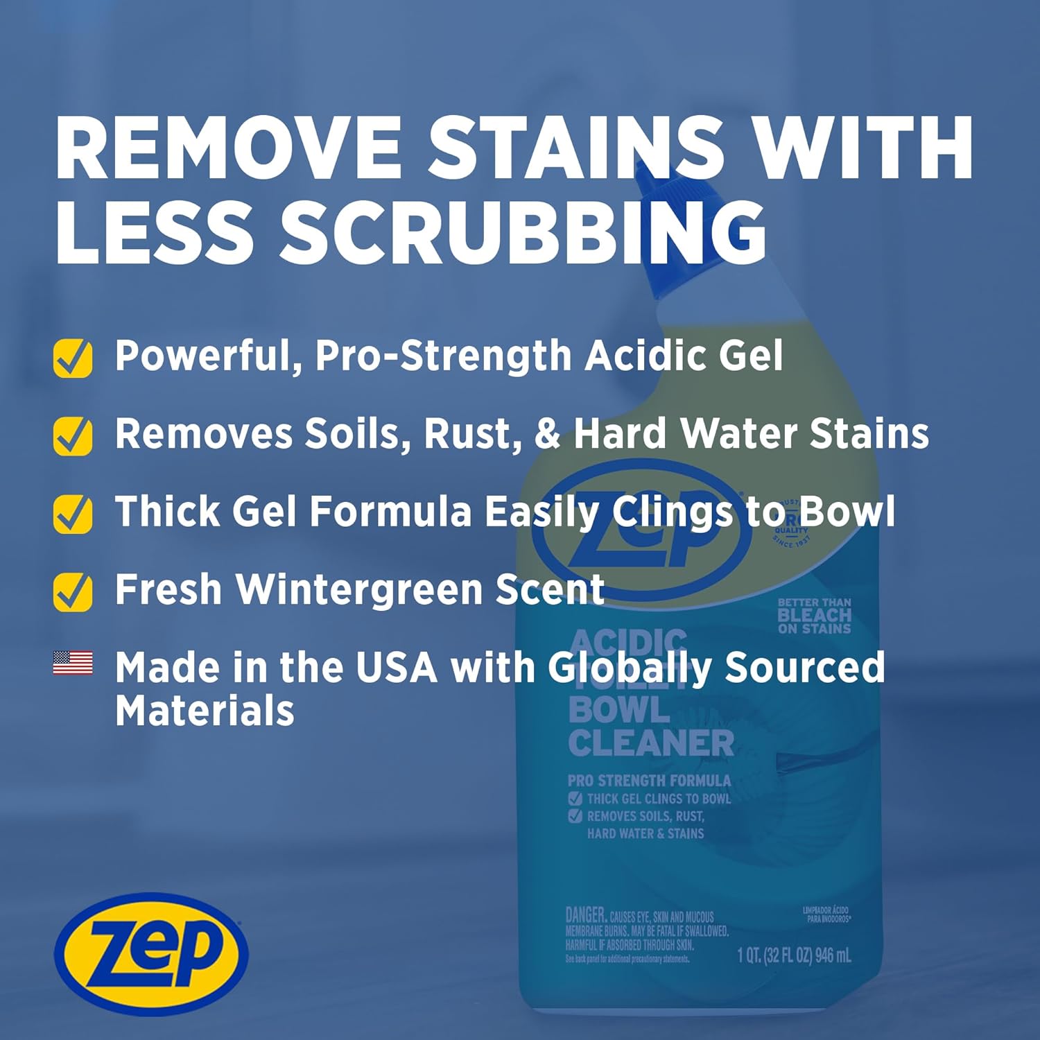 Zep Acidic Toilet Bowl Cleaner, 32 Oz - Image 3