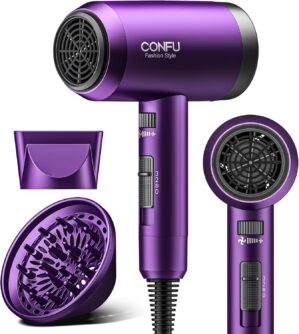 Hair Dryer with Diffuser, CONFU Ion...