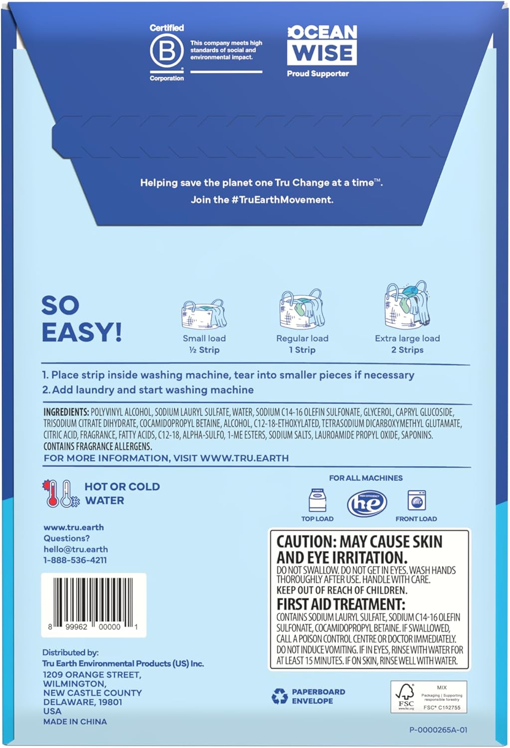Tru Earth Compact Dry Laundry Detergent - Up to 128 Loads (64 Sheets) - Paraben-Free - Original Eco-Strip Liquidless Detergent, Travel - Fresh Linen | Packaging May Vary - Image 9