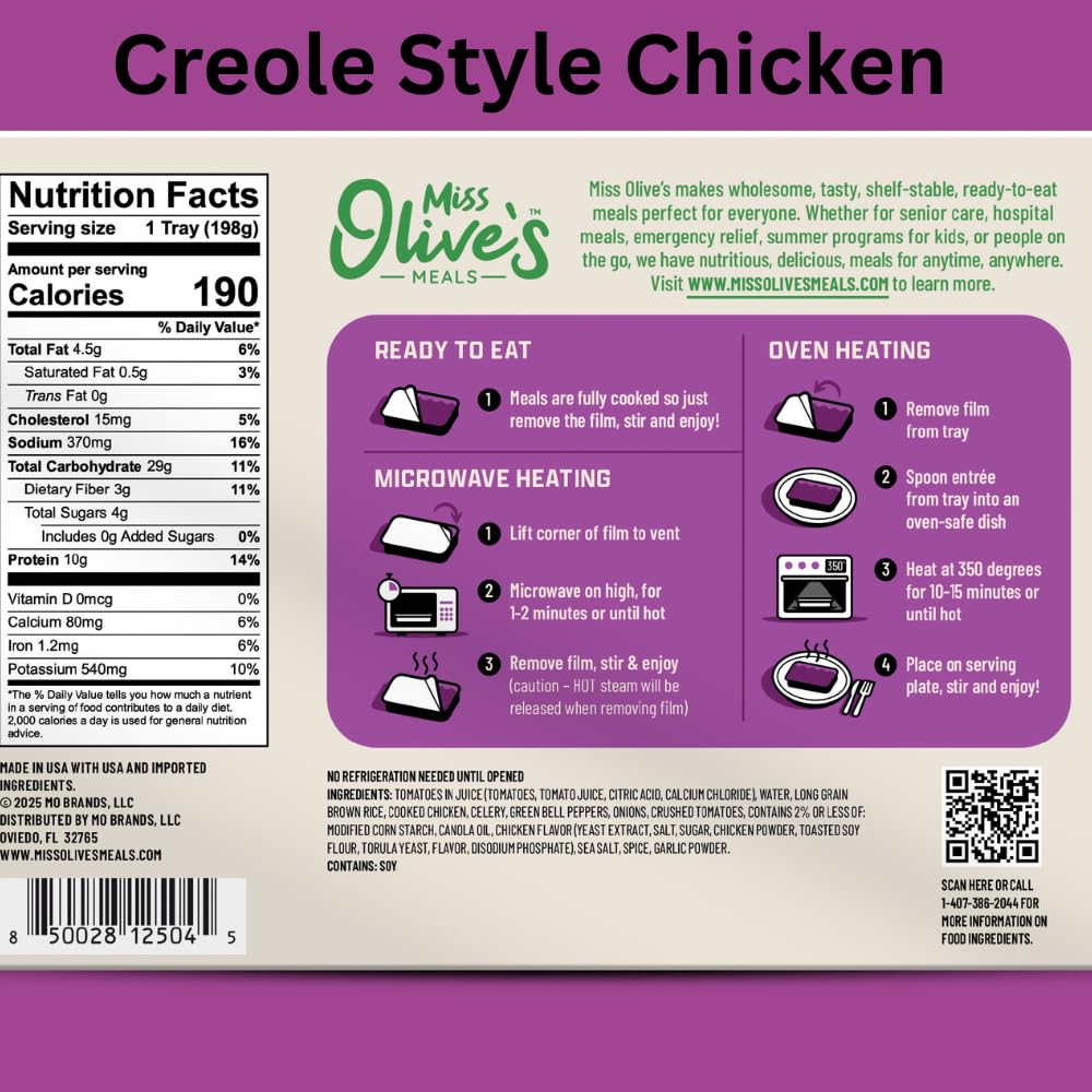 Miss Olive’s Ready Meals Variety Pack (6 Pack) – Microwave Ready to Eat Meals, Lower Sodium Shelf-Stable Lunch & Dinner Bundle - Image 6