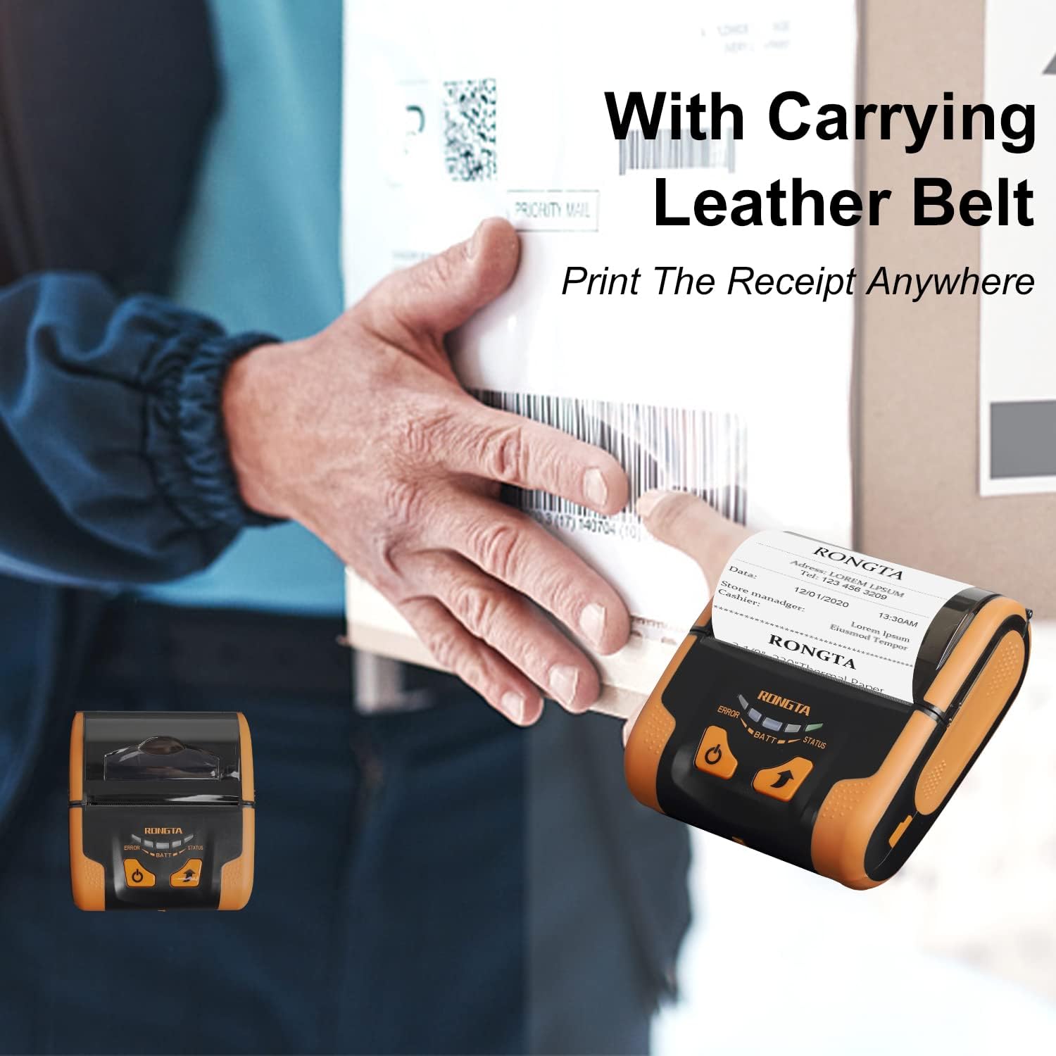 Rongta Portable 80mm POS Printer, Mobile Thermal Receipts Printer, USB&Bluetooth Connection, Compatible with Android Phone, Do Not Square/Ipad/Computer/Android Tablet(RPP300) - Image 7