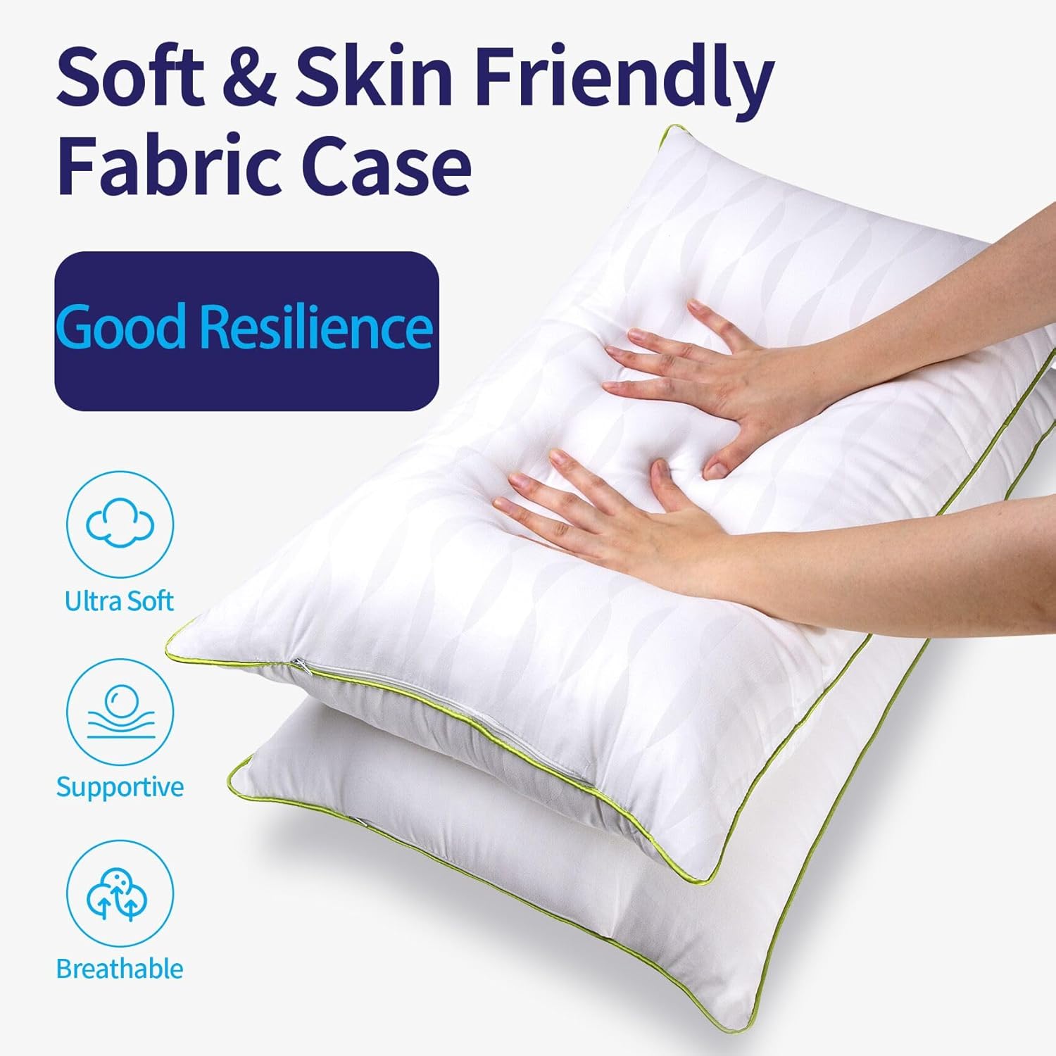 Bed Pillows King Size Set of 2,for Sleeping, Adjustable King Pillows 2 Pack with Zipper, Cooling Hotel Quality with Premium Soft Down Alternative Fill - Image 2