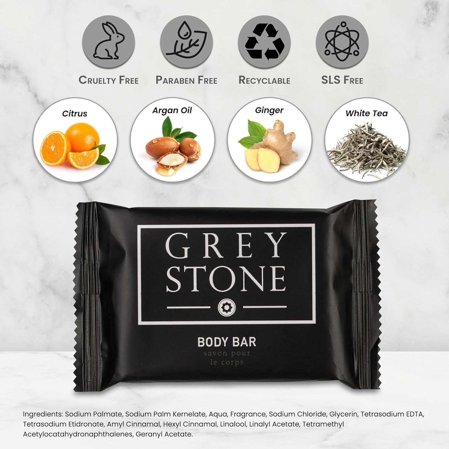 Grey Stone 1.25 oz. Bath Soap (Case of 250) Hotel Travel Size, Individually Wrapped, Designed for Hospitality, Vacation Rentals, AirBNB, Motels, Guest Bathroom - Image 2